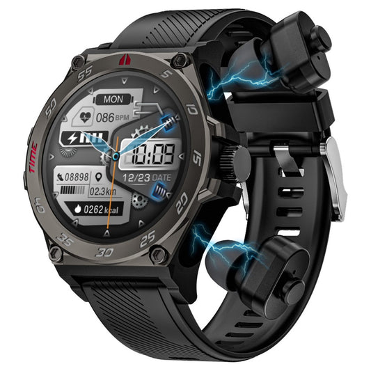 LC18 2-in-1 1.53-inch AMOLED Screen Heart Rate Monitor Smart Watch + TWS Bluetooth-compatible Earbuds