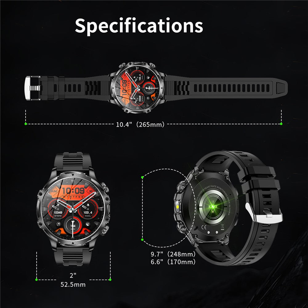 AK75 Silicone Strap Smart Watch Bluetooth-compatible Call Heart Rate Sleep Health Monitoring Sports Watch
