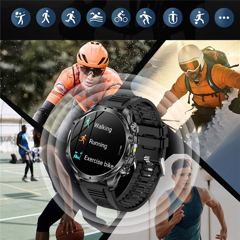 AK75 Silicone Strap Smart Watch Bluetooth-compatible Call Heart Rate Sleep Health Monitoring Sports Watch