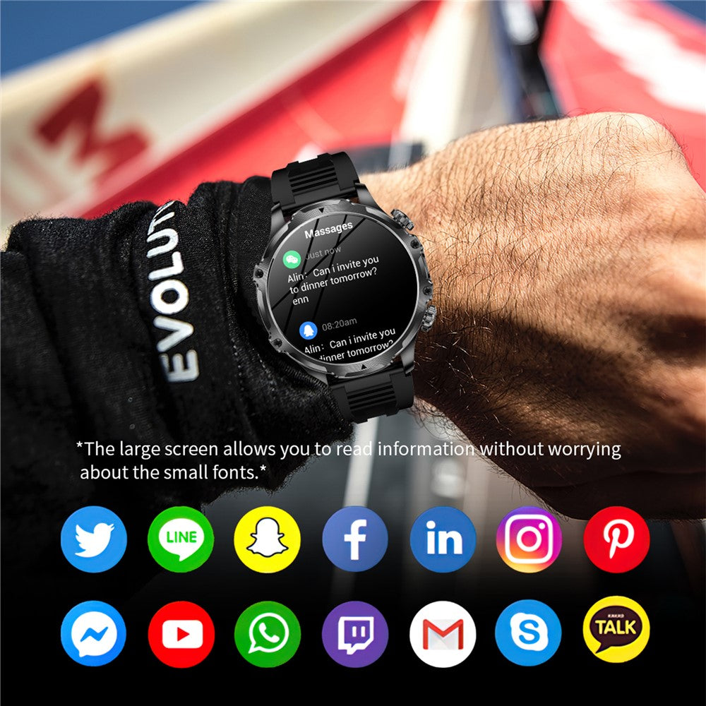 AK75 Silicone Strap Smart Watch Bluetooth-compatible Call Heart Rate Sleep Health Monitoring Sports Watch
