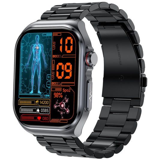ET585 Smart Watch SOS Emergency Call ECG Function Bracelet with Steel Strap