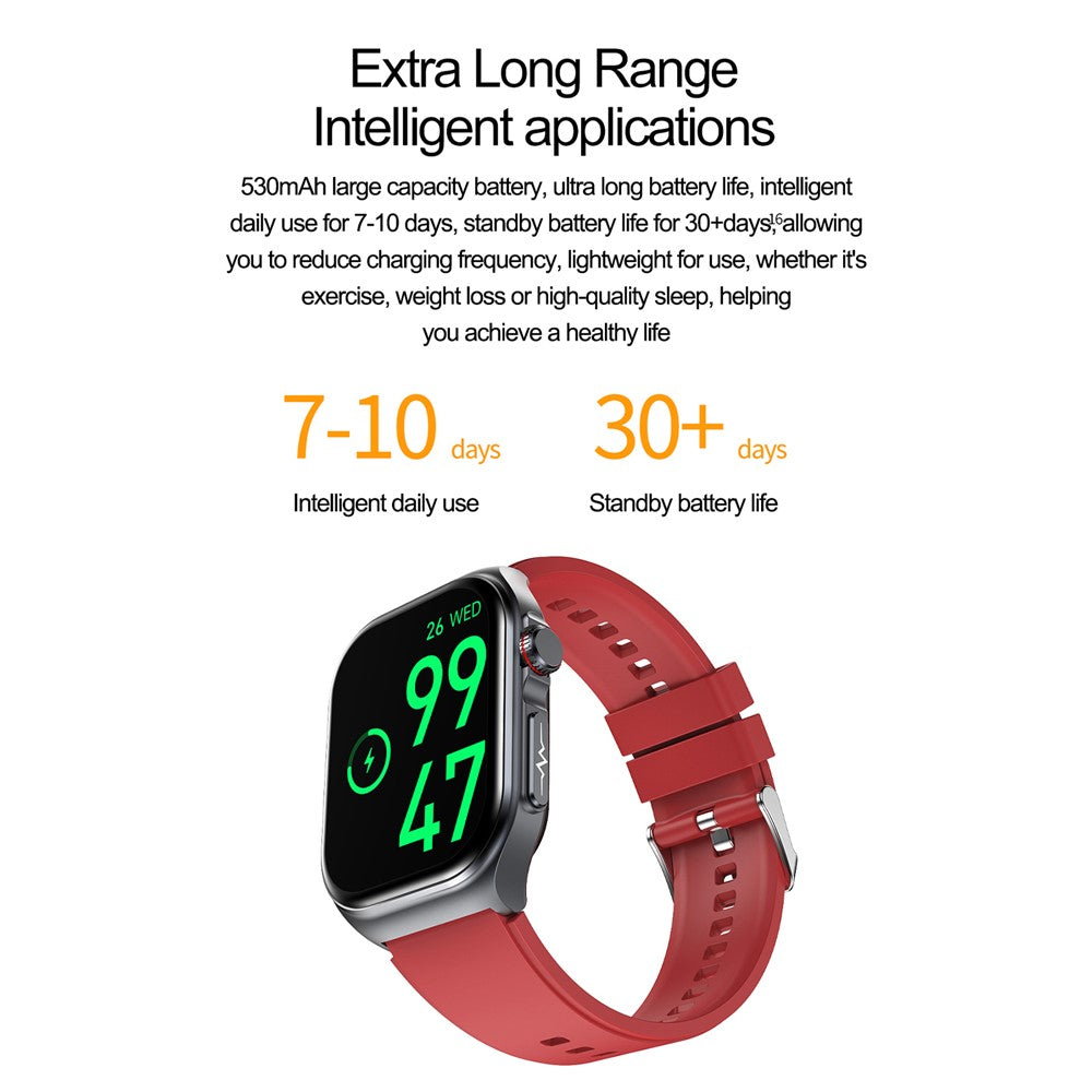 ET585 Smart Watch SOS Emergency Call ECG Function Bracelet with Silicone Strap