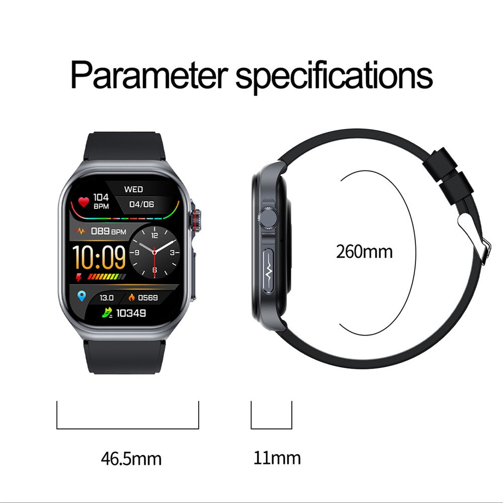 ET585 Smart Watch SOS Emergency Call ECG Function Bracelet with Silicone Strap