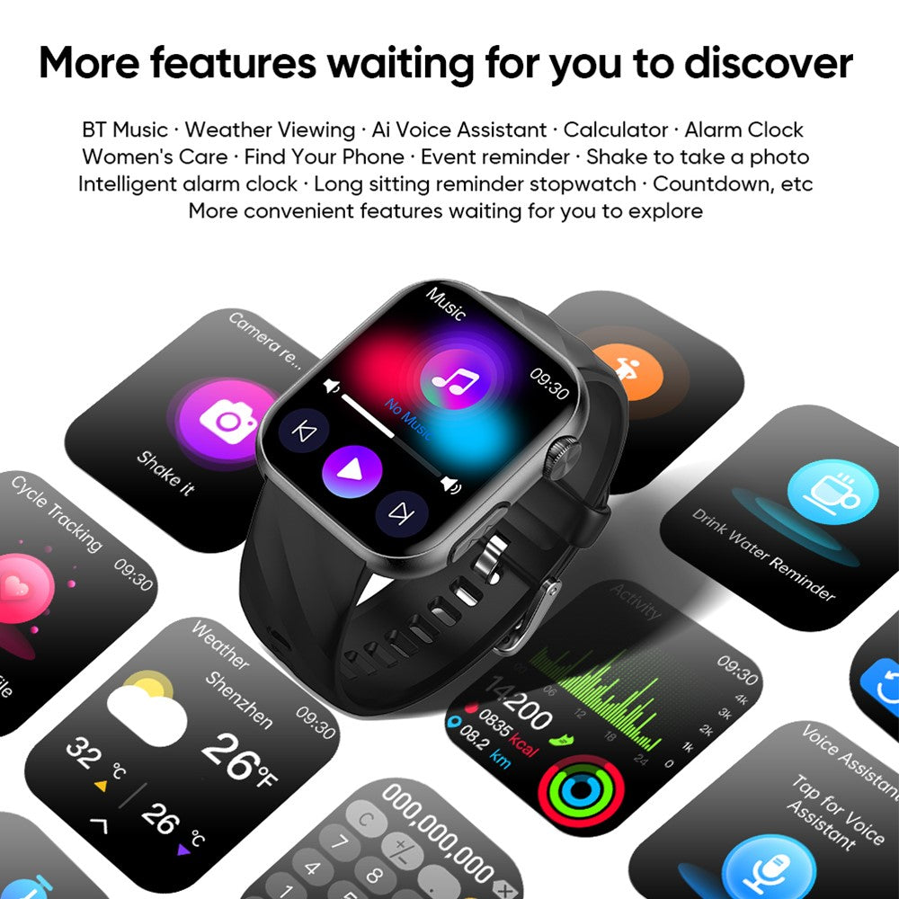 MT500 Smart Watch AMOLED Screen ECG Heart Rate Monitor Bluetooth-compatible Call Bracelet