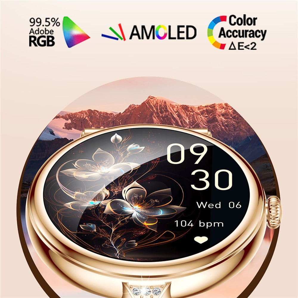 AK73 Women's Smart Watch Sports Monitor Waterproof Bracelet with Steel Strap