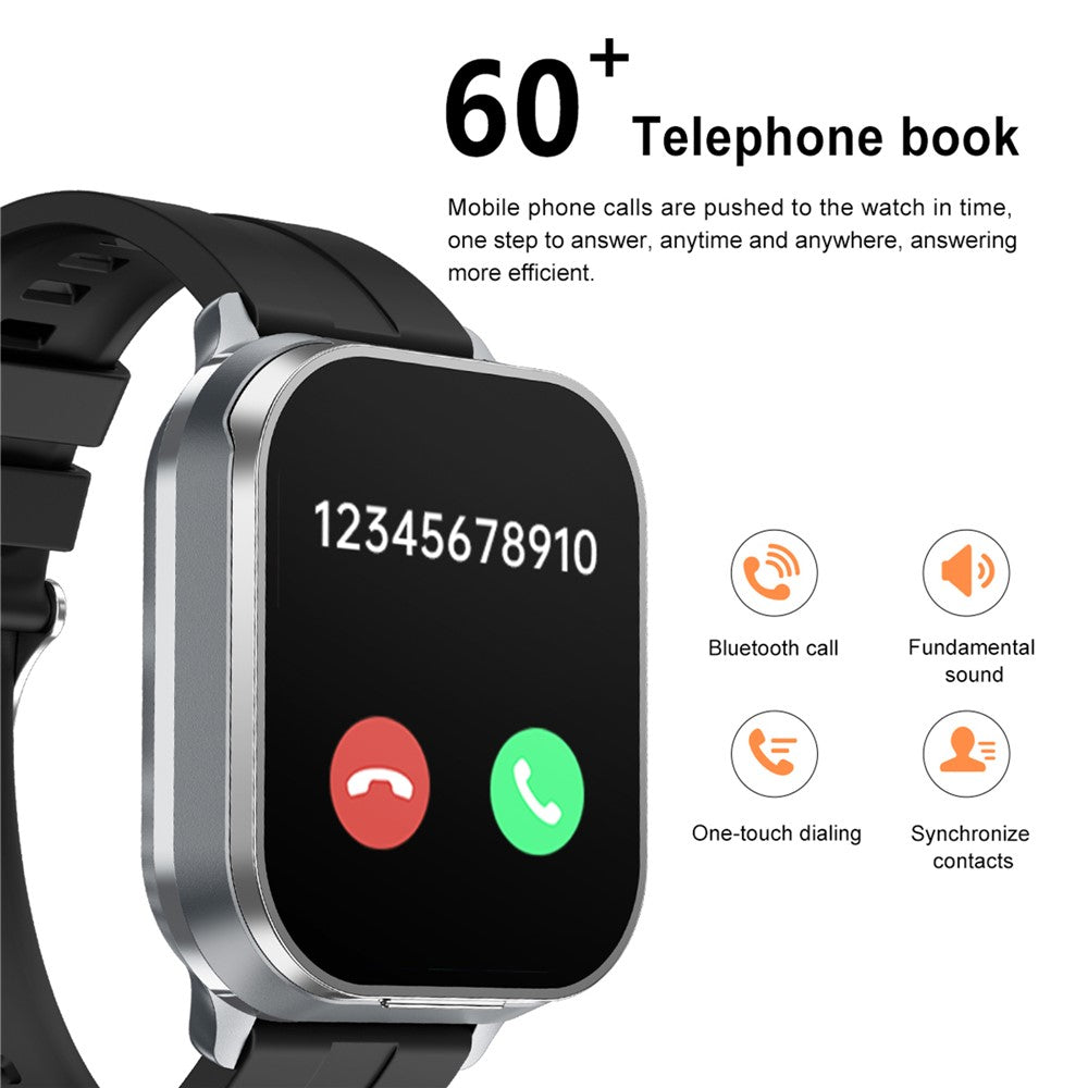 D8 Pro 2-in-1 Bluetooth-compatible TWS Earphone Smart Watch Health Monitoring Bluetooth-compatible Calling Sports Watch, Silicone Strap