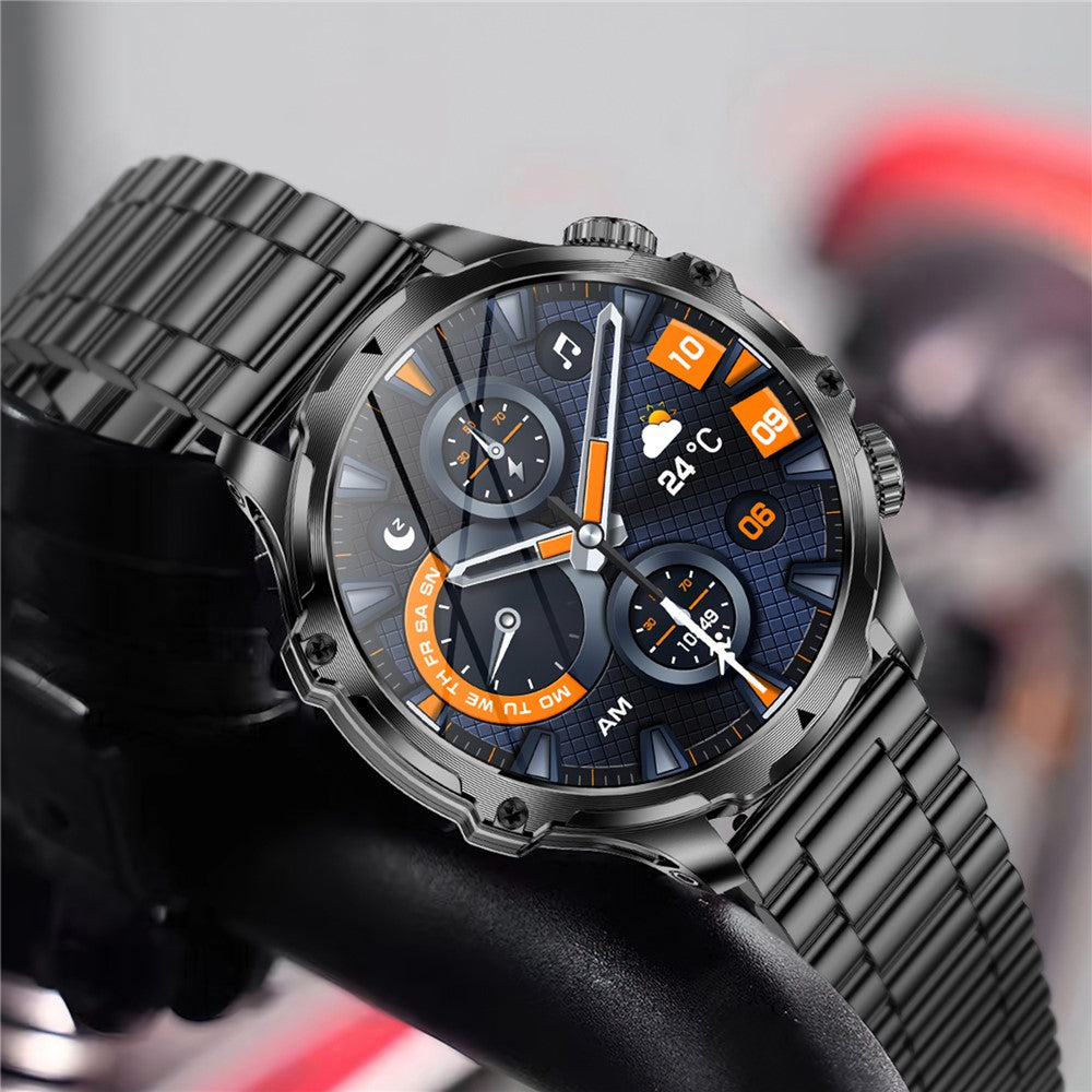 AK75 Steel Strap Smart Watch Bluetooth-compatible Call Waterproof Health Monitoring Sports Watch