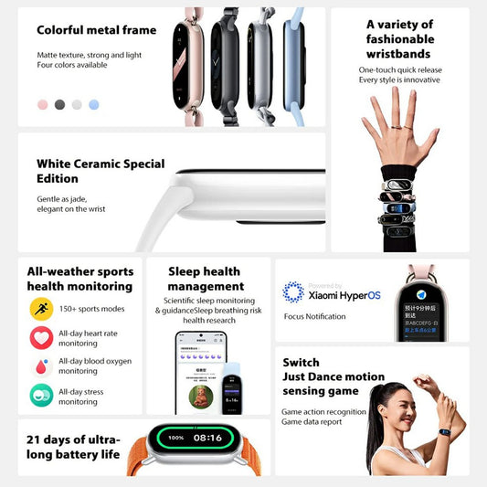XIAOMI Smart Band 9 M2345B1 Standard Version Sport Bracelet Health Monitor 1.62-inch AMOLED Screen TPU Strap Smart Wristband