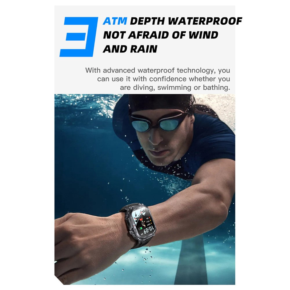 S320B 2.02-inch Bluetooth-compatible Call Smart Watch Health Monitoring Compass Function Waterproof Sports Watch