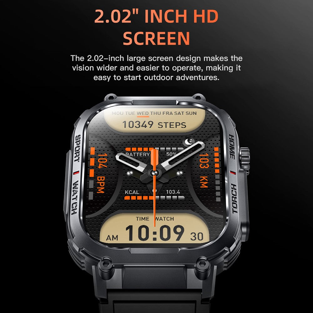 S320B 2.02-inch Bluetooth-compatible Call Smart Watch Health Monitoring Compass Function Waterproof Sports Watch