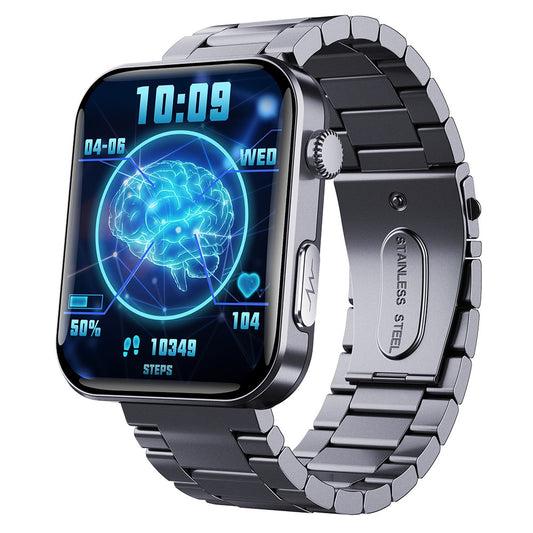 F300 Health Monitoring Smart Watch SOS Bluetooth-compatible Call Bracelet Fitness Tracker Wrist Bracelet (Steel Strap)