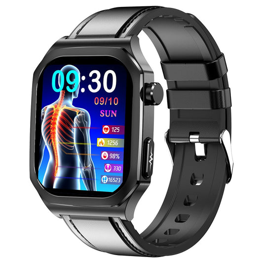 ET280 ECG Smart Watch Monitoring Blood Oxygen SOS Bracelet Wrist Band with Leather Strap