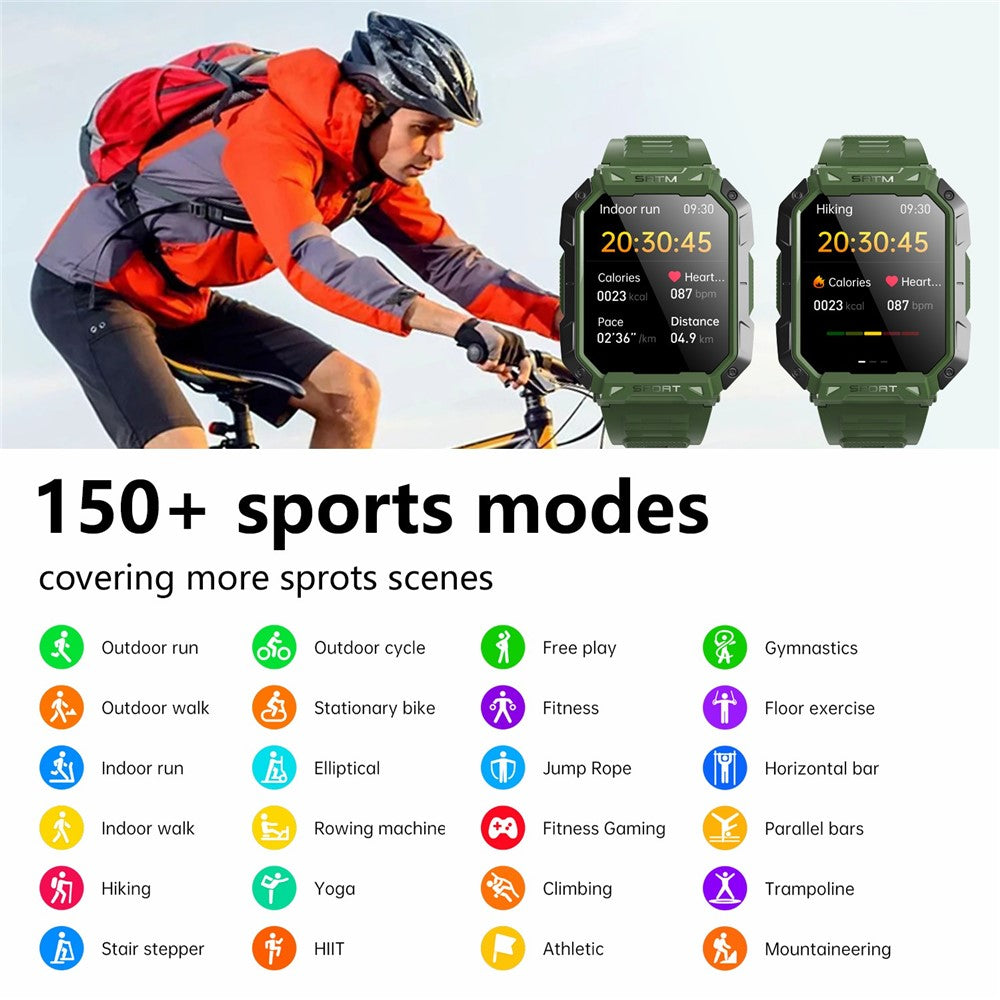 F307 Waterproof Rugged Smart Watch Bluetooth-compatible Call 2.1 inch Screen Sports Tracker Blood Sugar Monitor