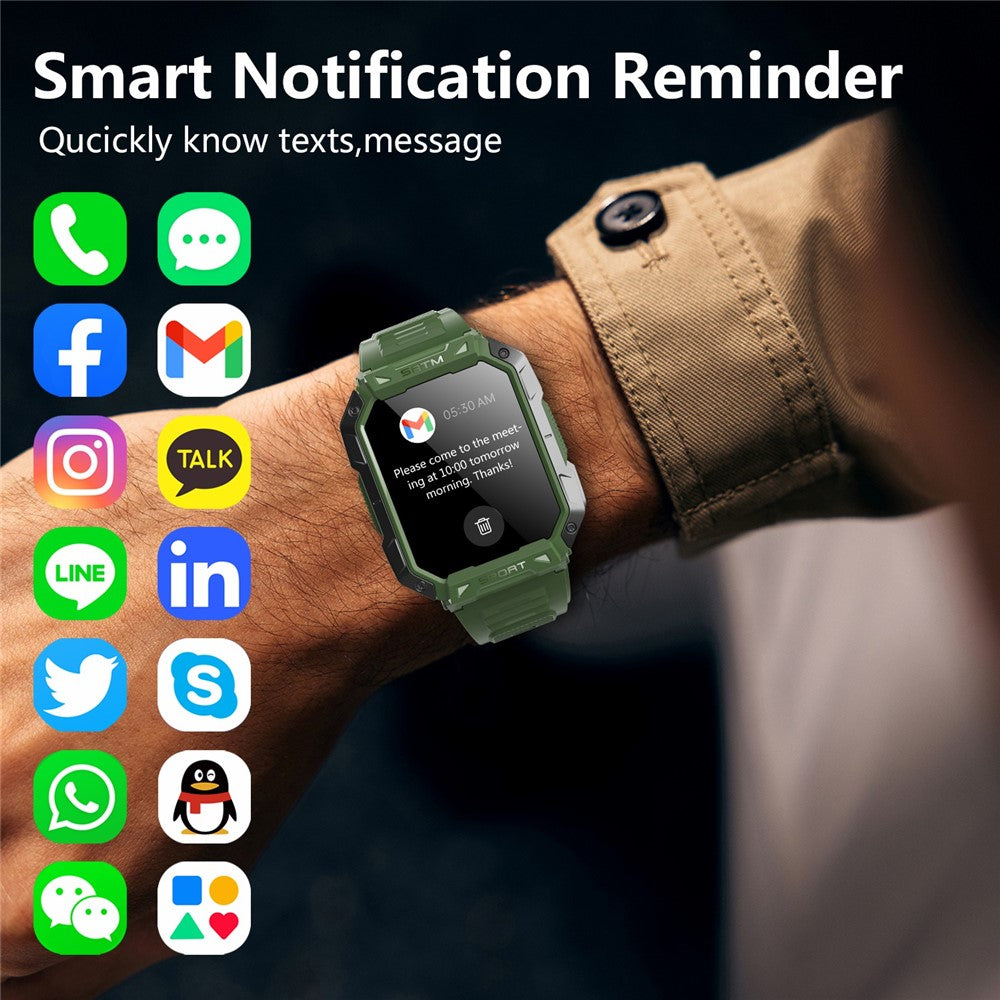 F307 Waterproof Rugged Smart Watch Bluetooth-compatible Call 2.1 inch Screen Sports Tracker Blood Sugar Monitor