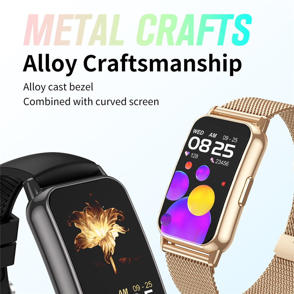 CY22 Silicone Strap 1.47-inch Curved Screen Smart Watch Sleep Health Monitoring Metal Case Smart Bracelet