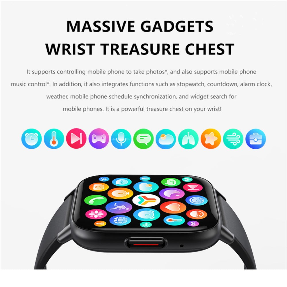 DM80 1.85-inch Ultra-Thin Smart Watch Bluetooth-compatible Calling Sleep Heart Rate Health Monitoring Sport Watch