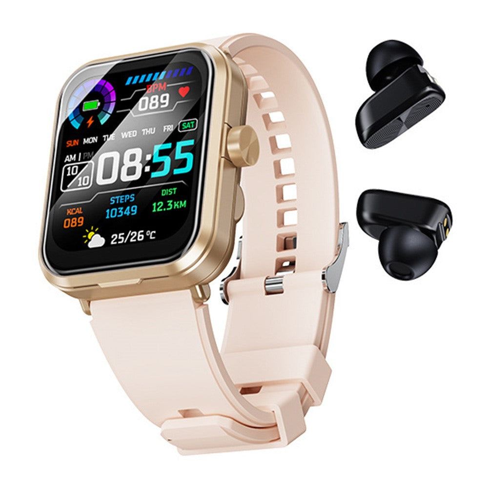 S6 2-in-1 Bluetooth-compatible TWS Earphone Health Monitoring Bluetooth-compatible Calling 1.85-inch Smart Watch