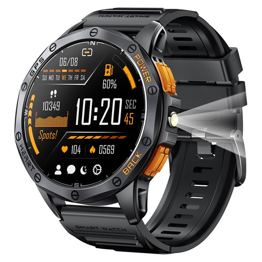 K67 GPS Smart Watch with Flashlight 1.43-inch AMOLED Screen Fitness Tracker Support Compass