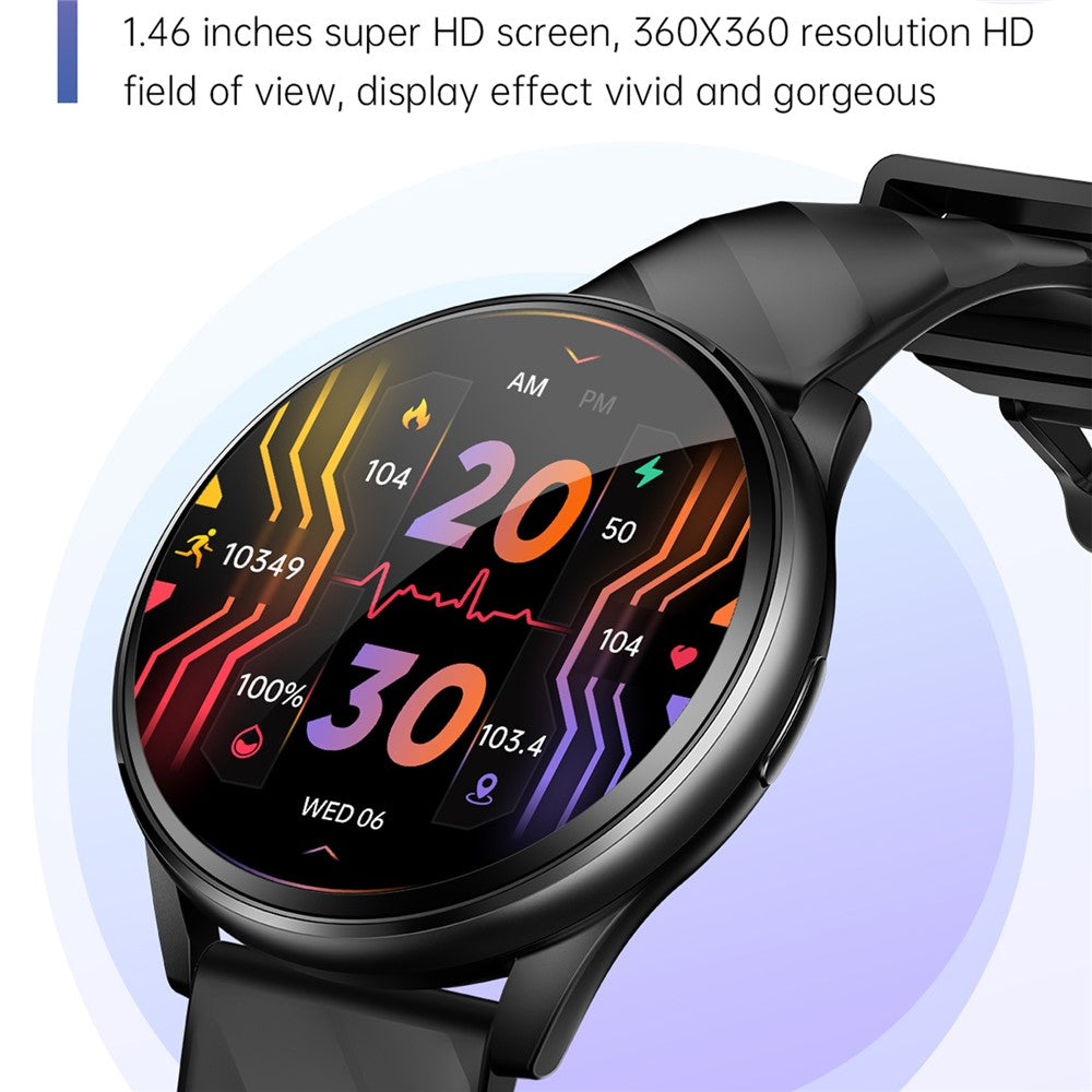 KT77 Bluetooth-compatible Call Smart Watch 1.46-inch Screen Heart Rate Sleep Monitoring Sports Watch