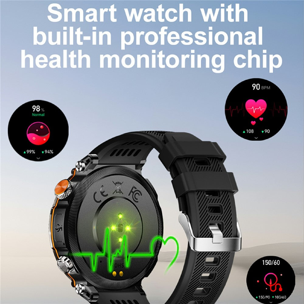 HT30 Silicone Strap 1.7-inch Smart Watch Health Monitoring Compass Sports Watch