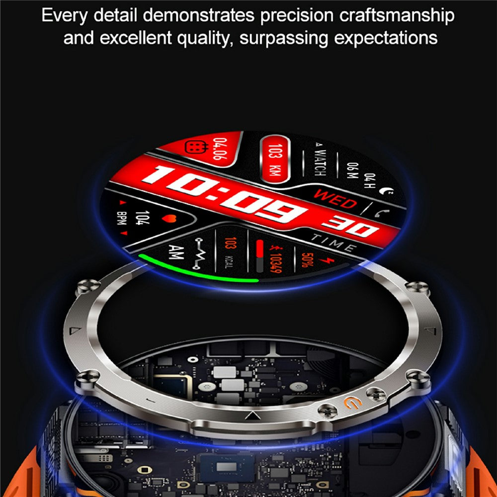 HT30 Silicone Strap 1.7-inch Smart Watch Health Monitoring Compass Sports Watch