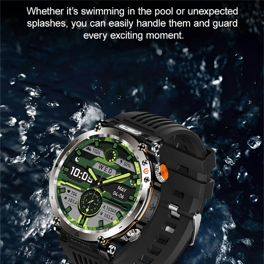 HT30 Silicone Strap 1.7-inch Smart Watch Health Monitoring Compass Sports Watch