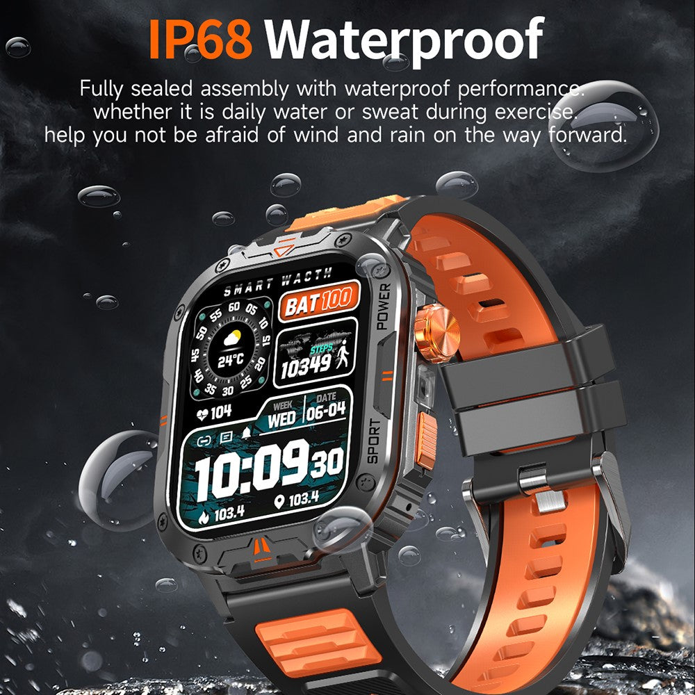 NX20 Health Monitoring Smart Watch with Tactical Flashlight Voice Assistant Sports Watch