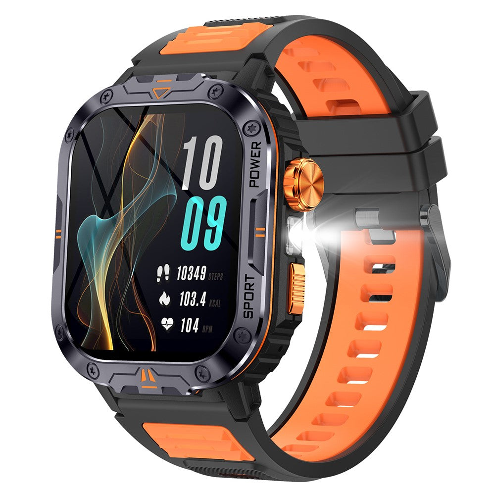 NX20 Health Monitoring Smart Watch with Tactical Flashlight Voice Assistant Sports Watch