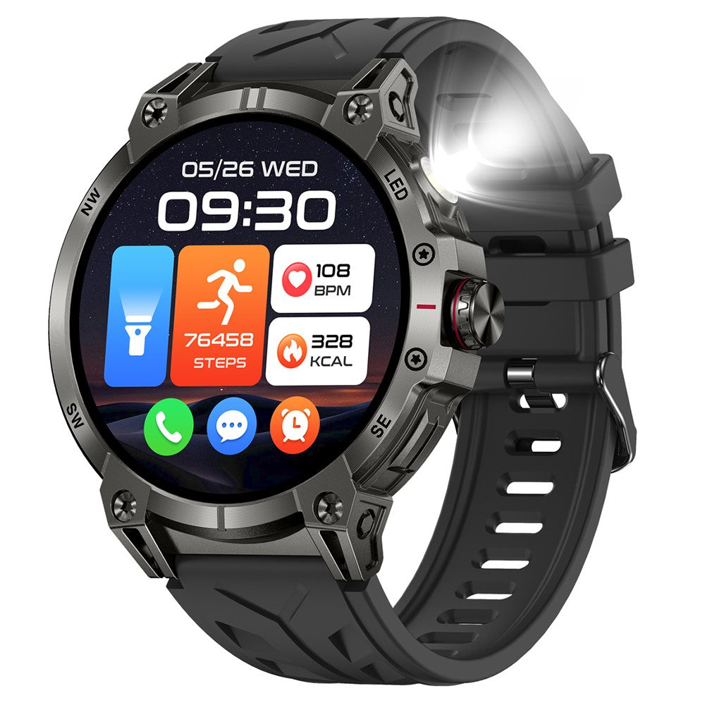 KC89 1.85-inch Outdoor Smart Watch with Compass and Flashlight Health Monitoring Wrist Watch