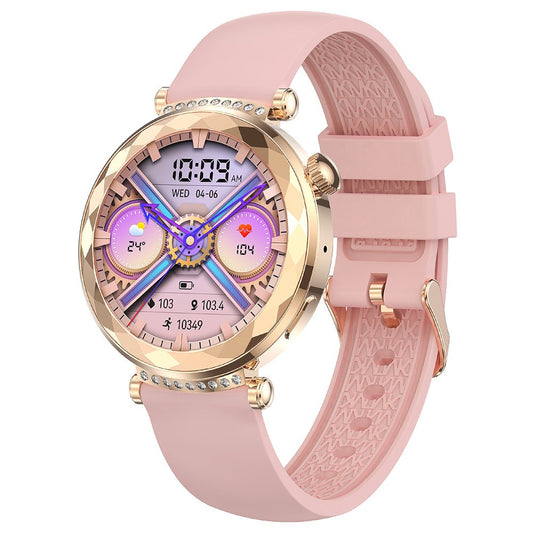 HK88 1.19-inch Heart Rate Monitor NFC Smart Watch Menstrual Cycle Tracker for Women, Silicone Strap