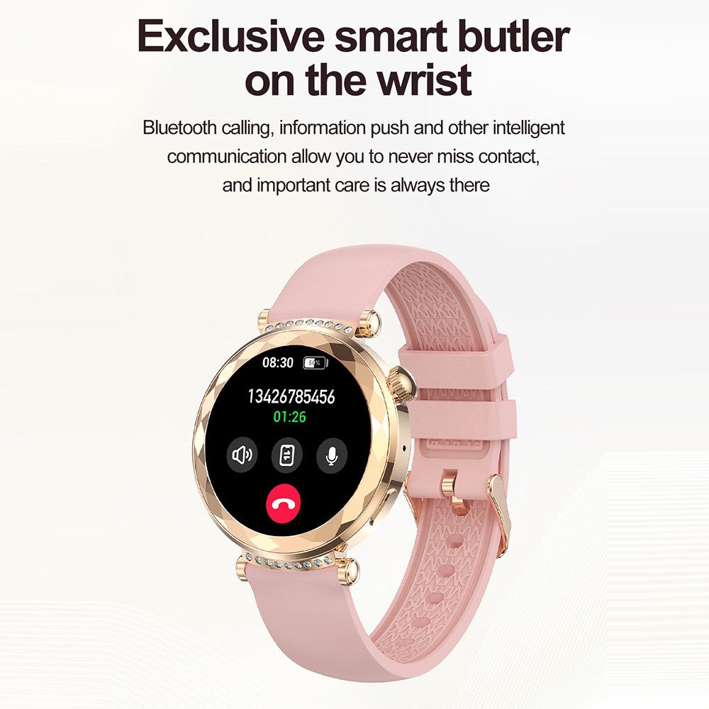 HK88 1.19-inch Heart Rate Monitor NFC Smart Watch Menstrual Cycle Tracker for Women, Silicone Strap