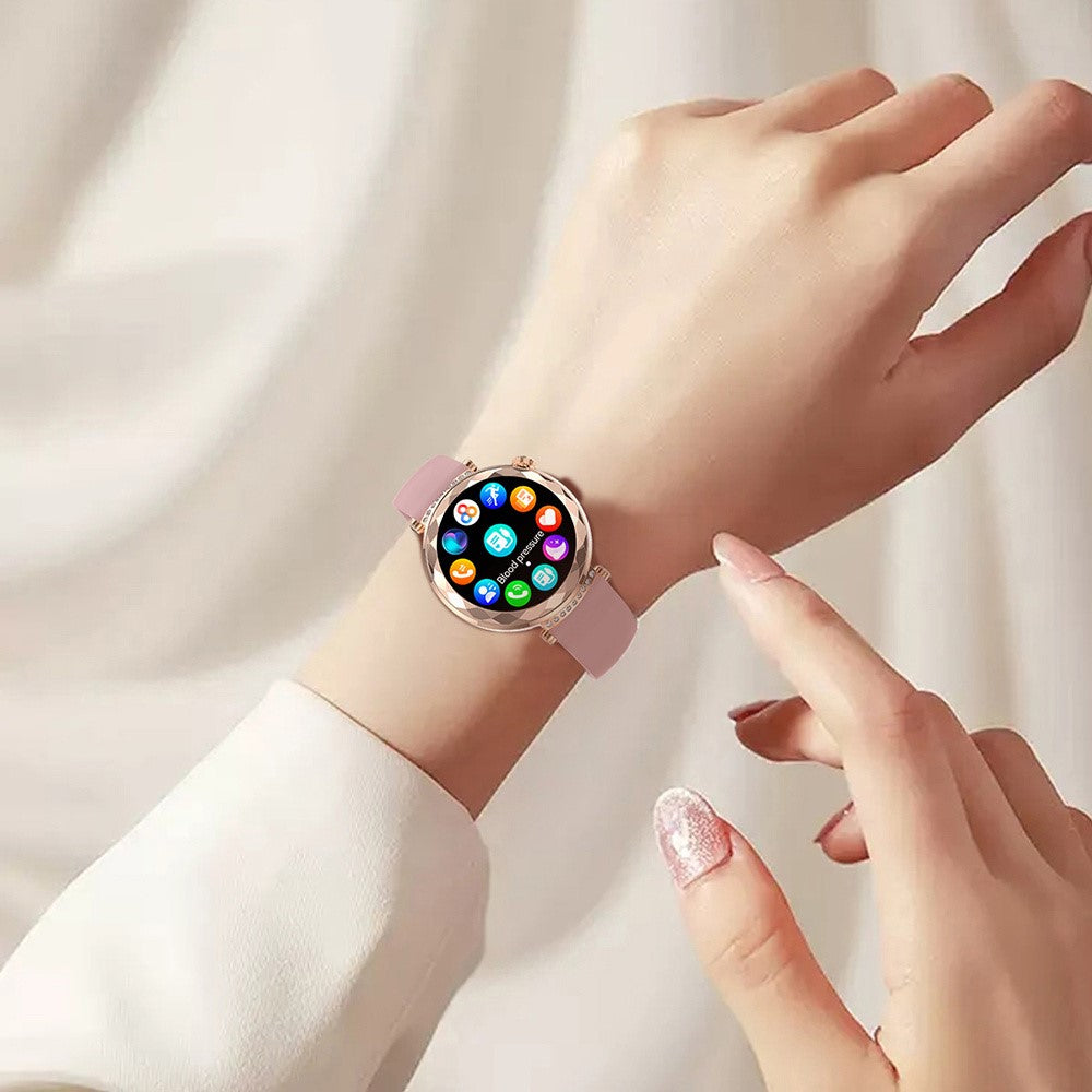 HK88 1.19-inch Heart Rate Monitor NFC Smart Watch Menstrual Cycle Tracker for Women, Silicone Strap