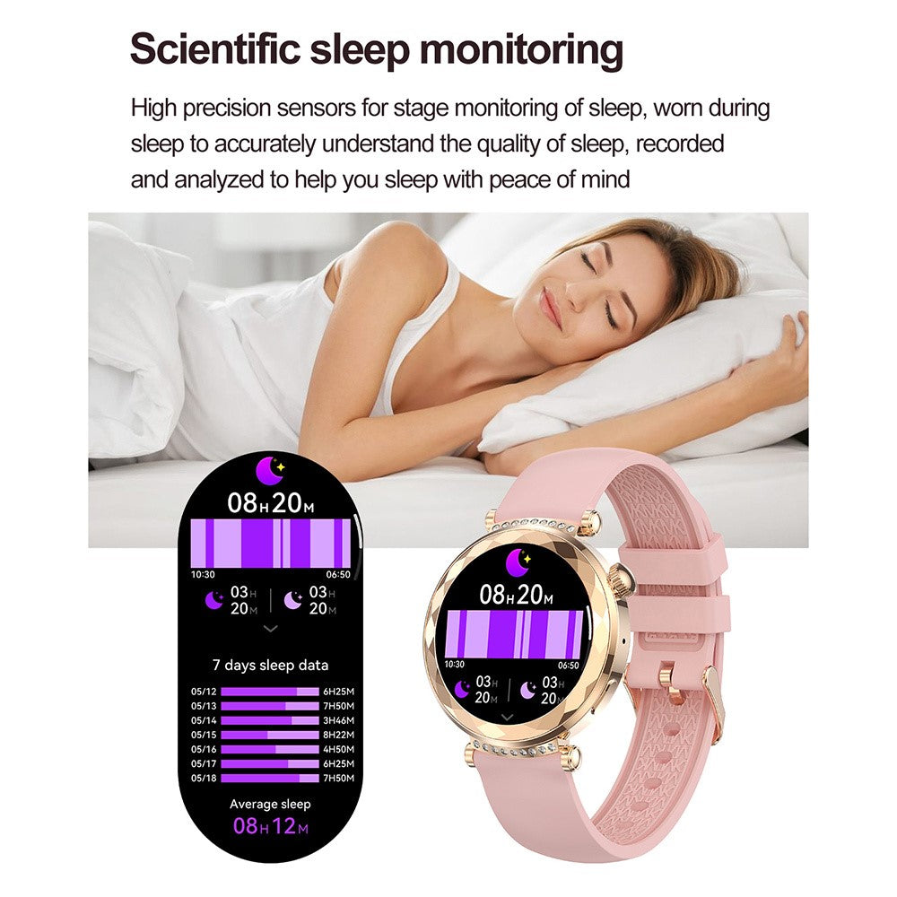 HK88 1.19-inch Heart Rate Monitor NFC Smart Watch Menstrual Cycle Tracker for Women, Silicone Strap