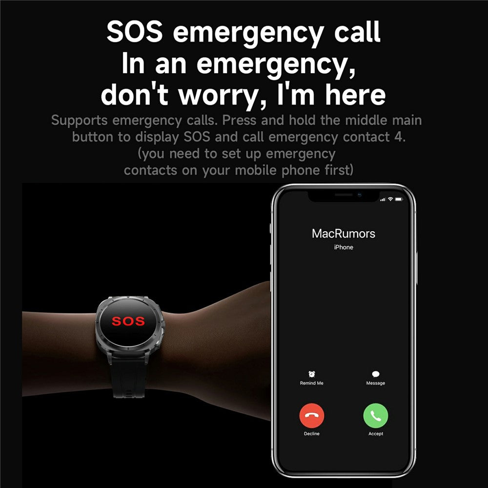 ET492 Smart Watch Bluetooth-compatible Call Body ECG Health Monitor Smartwatch, Silicone Strap
