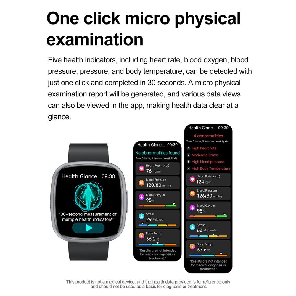 ET593 ECG Bluetooth-compatible Call Sports Watch Body Temperature Health Monitoring Smart Watch
