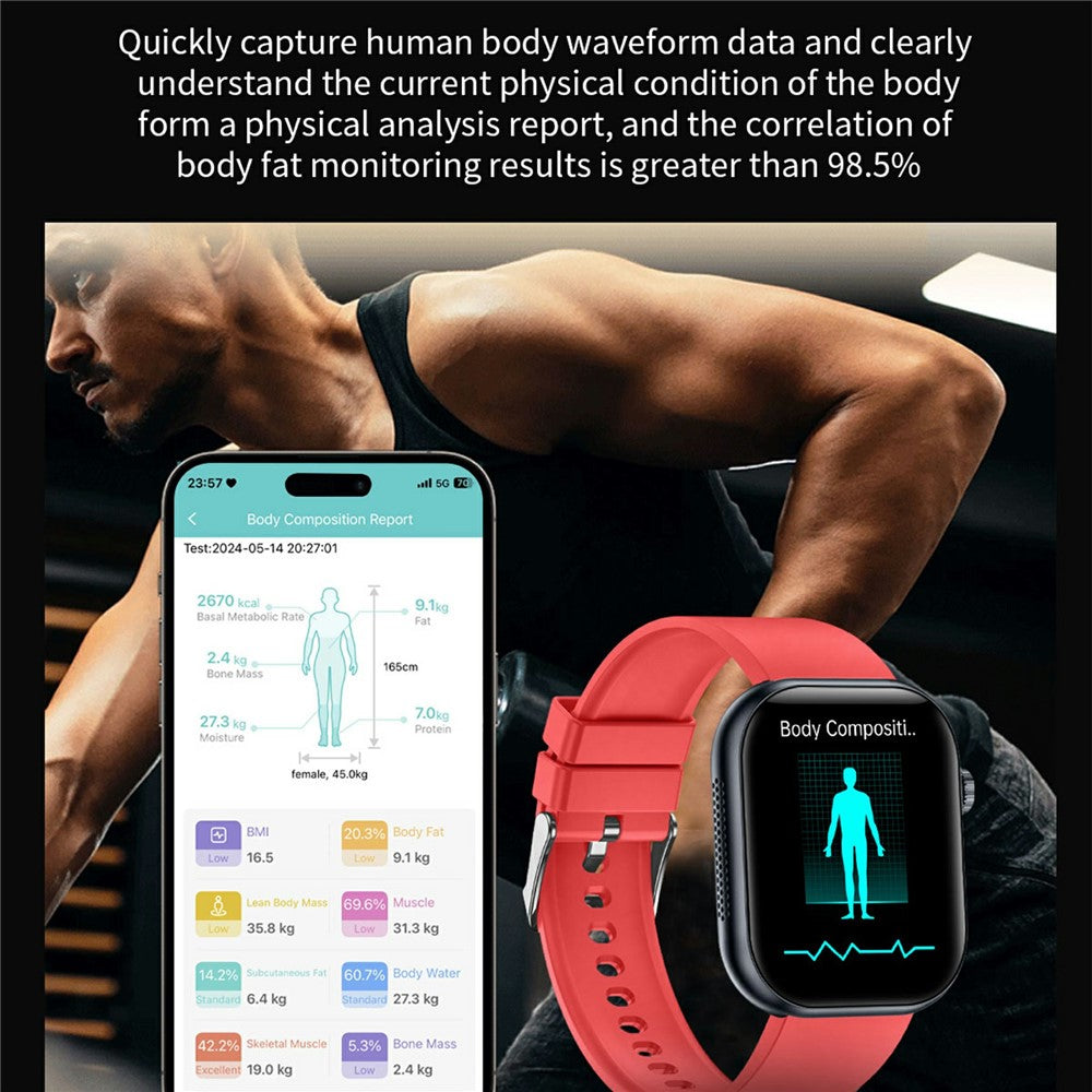 ET587 Bluetooth-compatible Call Sports Watch Body ECG Temperature Health Monitoring AMOLED Screen Smart Watch