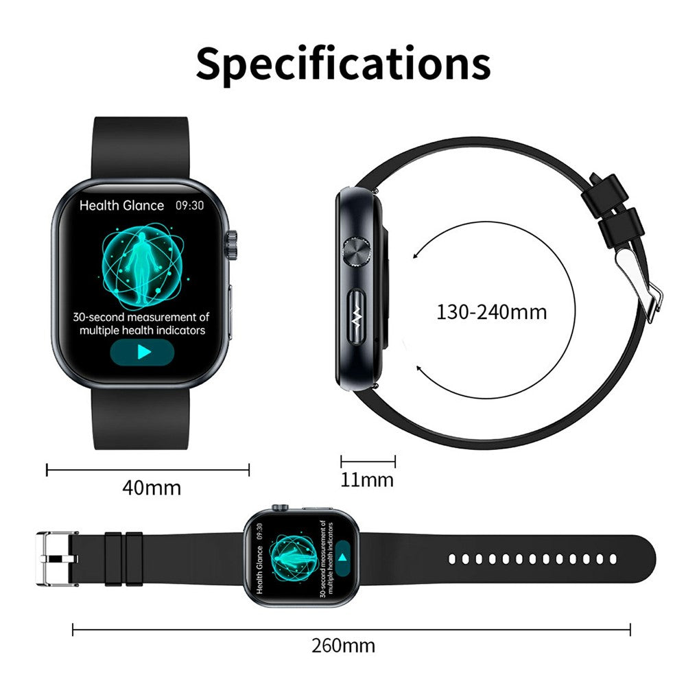 ET587 Bluetooth-compatible Call Sports Watch Body ECG Temperature Health Monitoring AMOLED Screen Smart Watch
