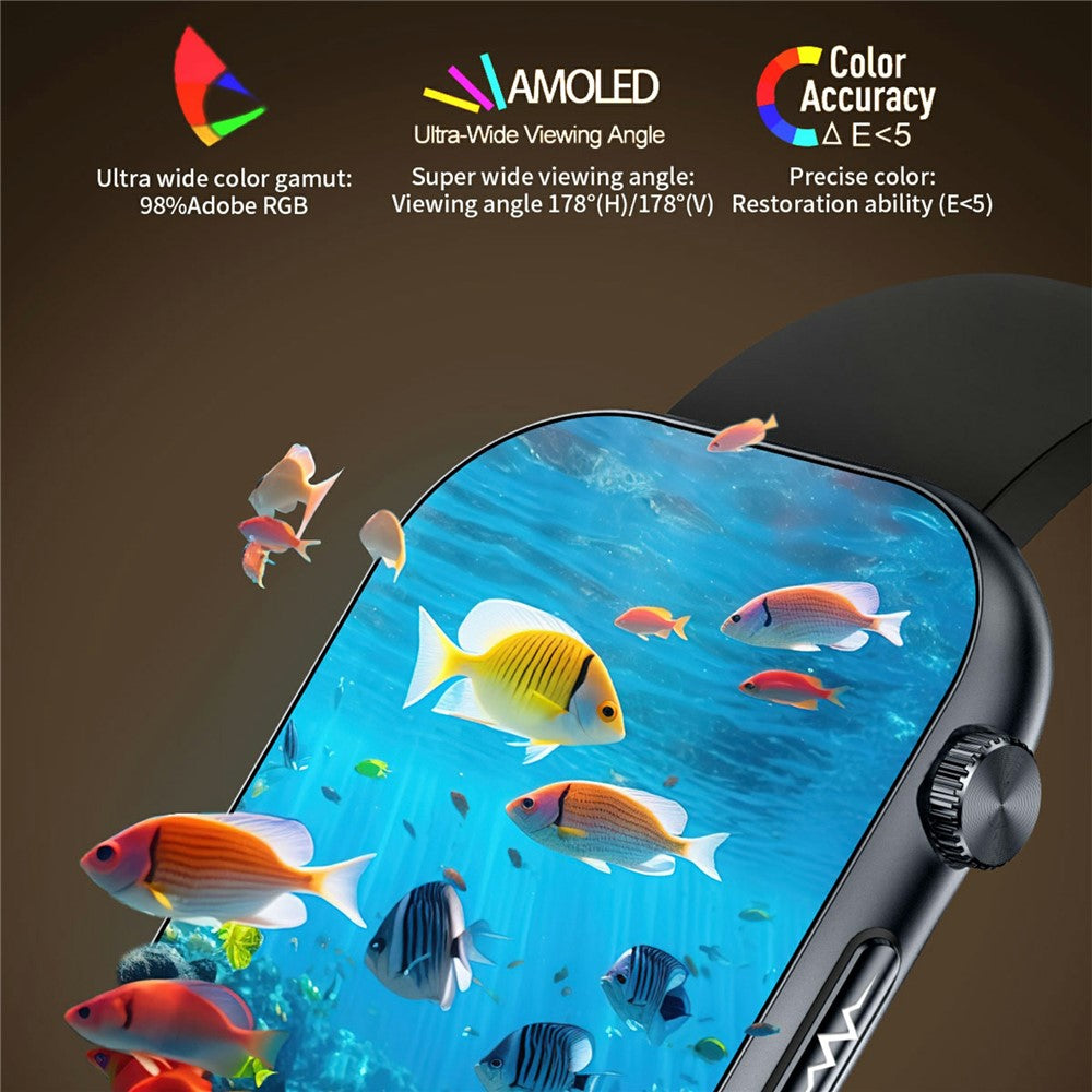 ET587 Bluetooth-compatible Call Sports Watch Body ECG Temperature Health Monitoring AMOLED Screen Smart Watch