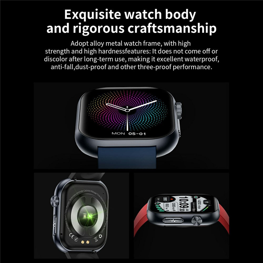 ET587 Bluetooth-compatible Call Sports Watch Body ECG Temperature Health Monitoring AMOLED Screen Smart Watch