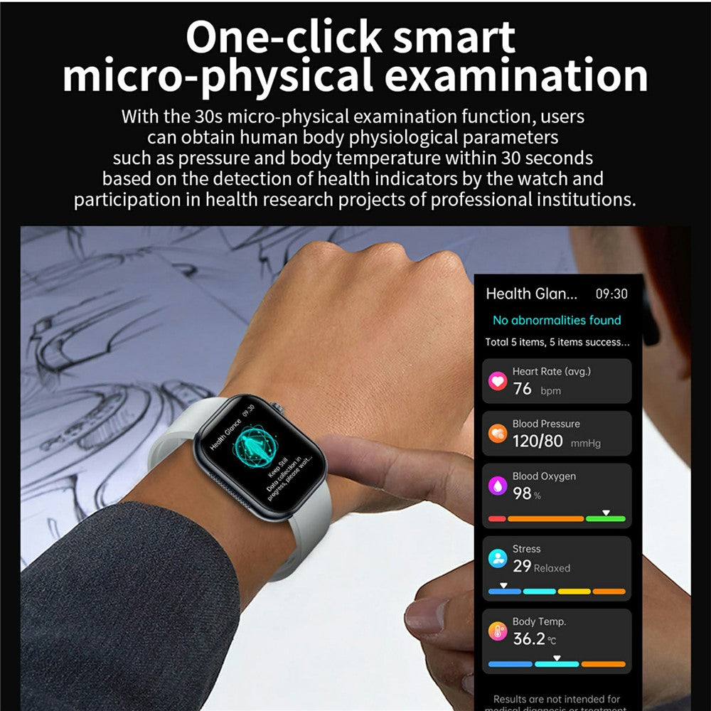 ET587 Bluetooth-compatible Call Sports Watch Body ECG Temperature Health Monitoring AMOLED Screen Smart Watch
