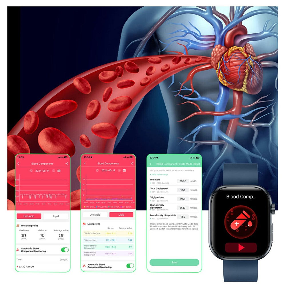ET587 Bluetooth-compatible Call Sports Watch Body ECG Temperature Health Monitoring AMOLED Screen Smart Watch