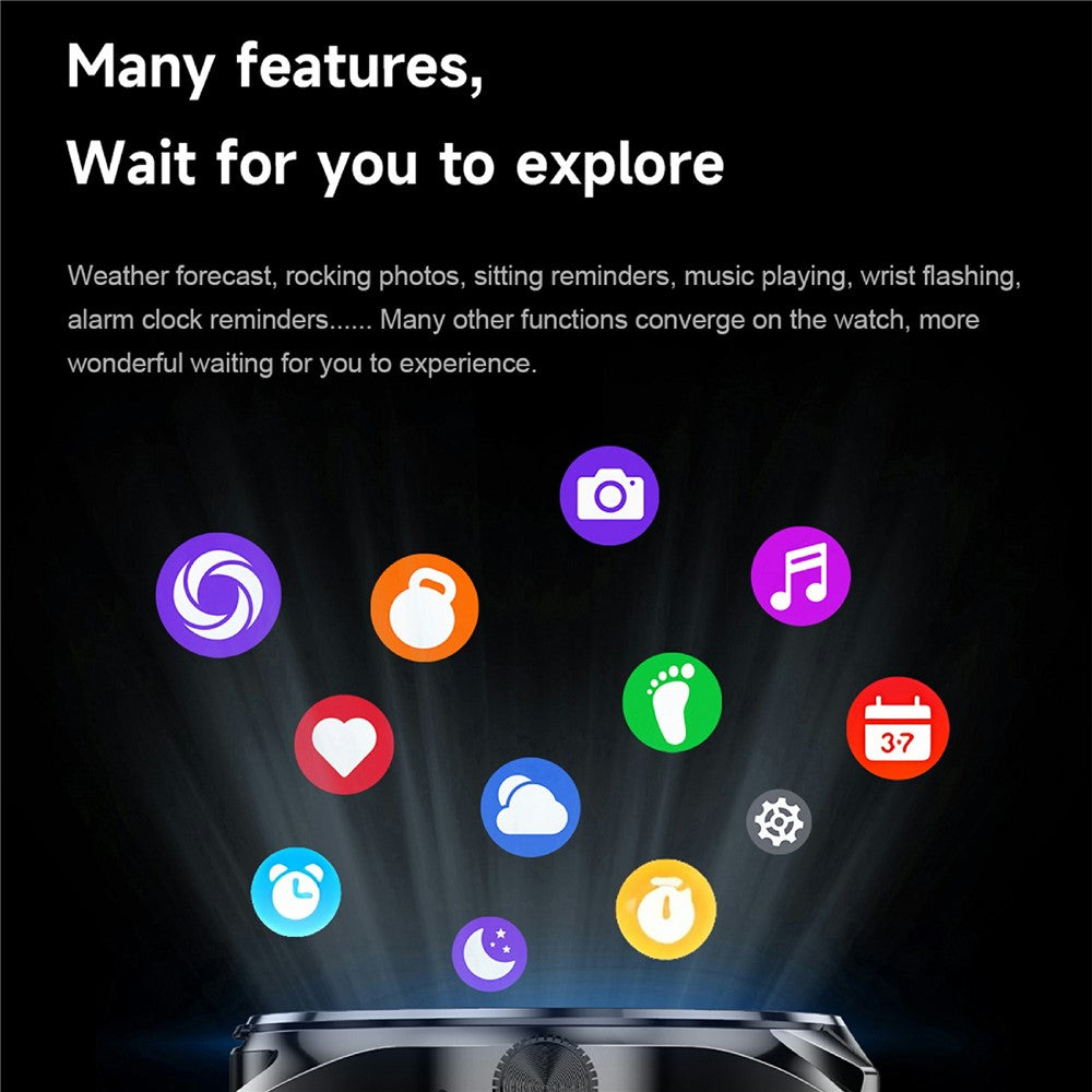 D9 Steel Strap Smart Watch with Earbuds Bluetooth-compatible 5.3 Heart Rate Monitor NFC Touch Screen Fitness Tracker