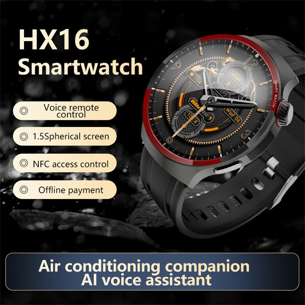HX16 1.5 Inch Bluetooth-compatible Call Smart Watch Health Monitor Fitness Tracker Wrist Watch