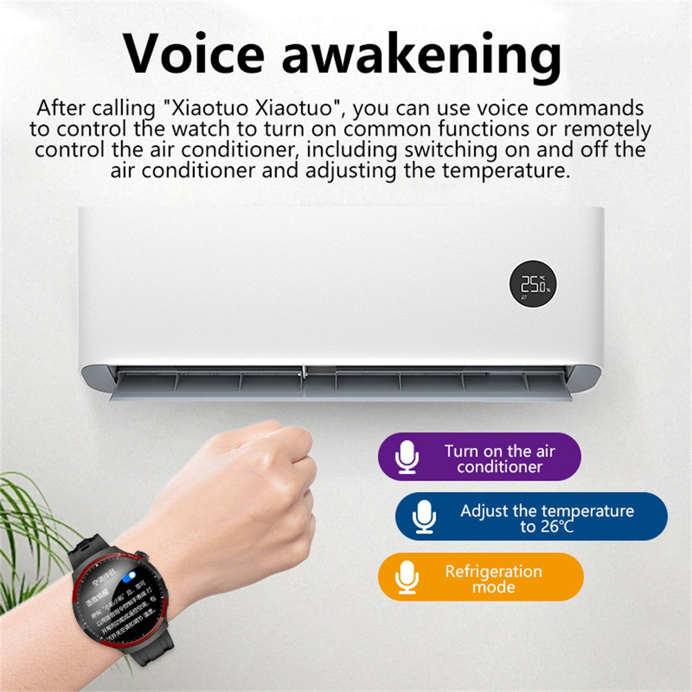 HX16 1.5 Inch Bluetooth-compatible Call Smart Watch Health Monitor Fitness Tracker Wrist Watch