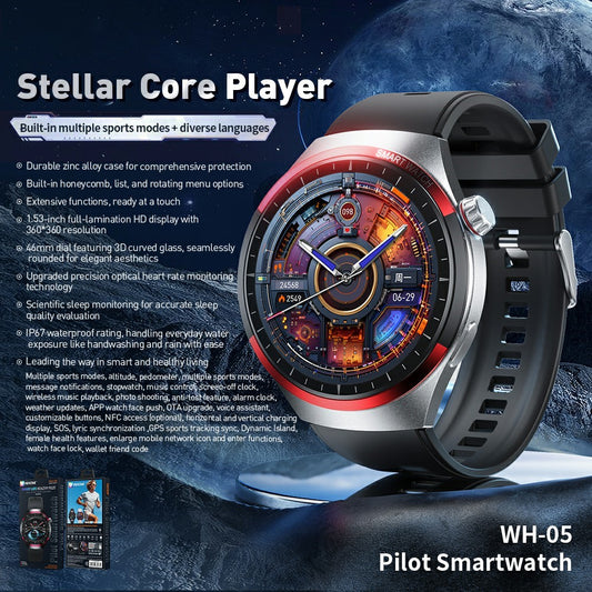WEKOME WH-05 Smart Watch Zinc Alloy IP67 Waterproof Bluetooth-compatible HD Display Health Monitor