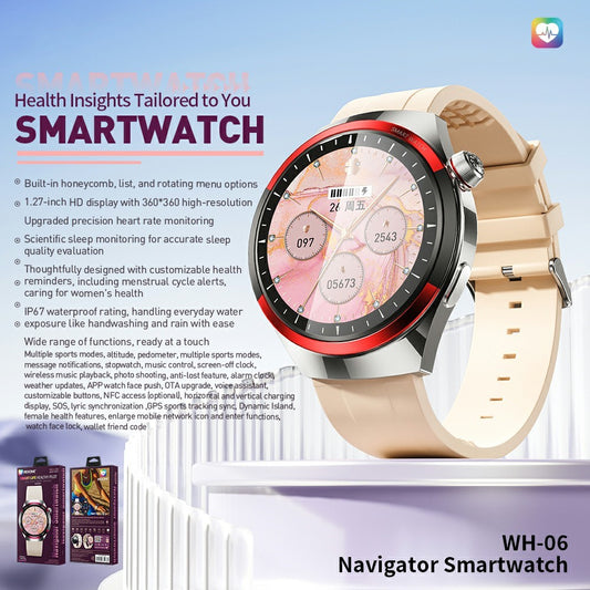WEKOME WH-06 Smart Watch Zinc Alloy IP67 Waterproof Bluetooth-compatible HD Display Health Monitor Fitness Tracker