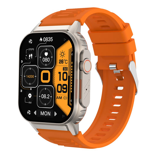 G41 2.01 Inch Health Monitor Smart Watch Bluetooth-compatible Calling Fitness Tracker for Android iOS , Silicone Strap