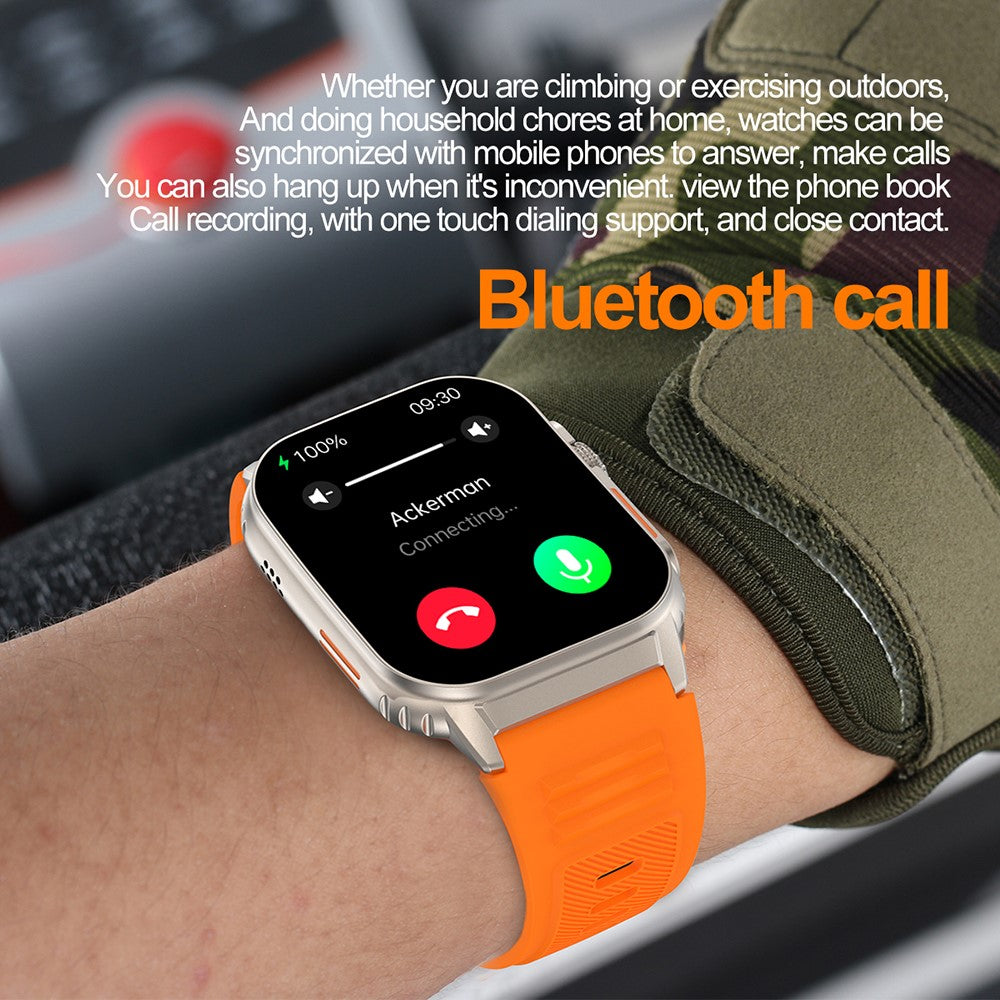 G41 2.01 Inch Health Monitor Smart Watch Bluetooth-compatible Calling Fitness Tracker for Android iOS , Silicone Strap