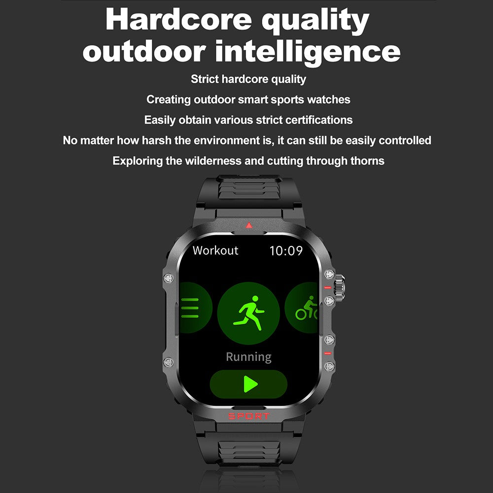 G45 1ATM Waterproof 2.01 Inch Outdoor Sports Bluetooth-compatible Call Smart Watch with Compass and Flashlight