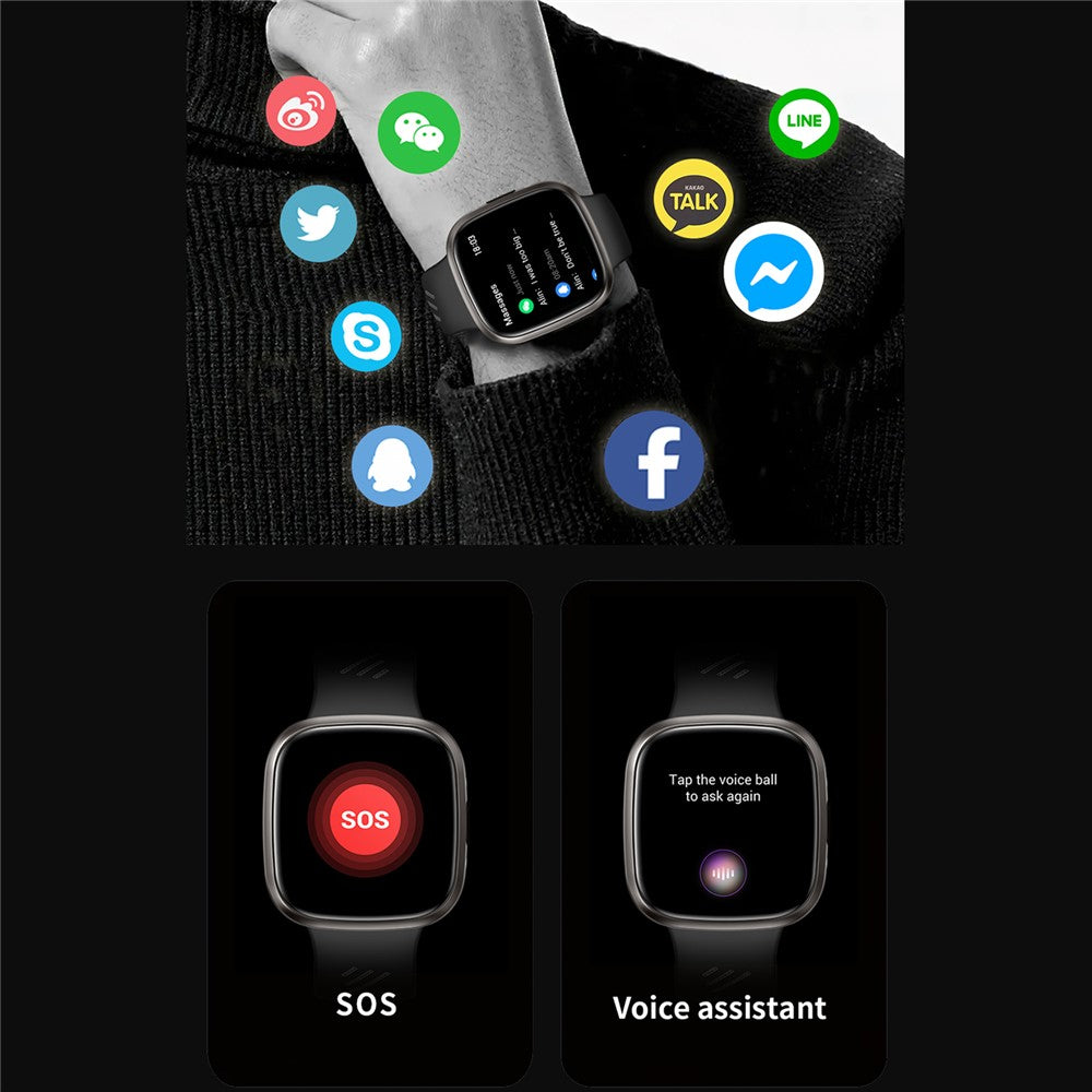 HT31 1.72 Inch IPS Screen Bluetooth-compatible Calling Smart Watch Health Monitor with UV Flashlight